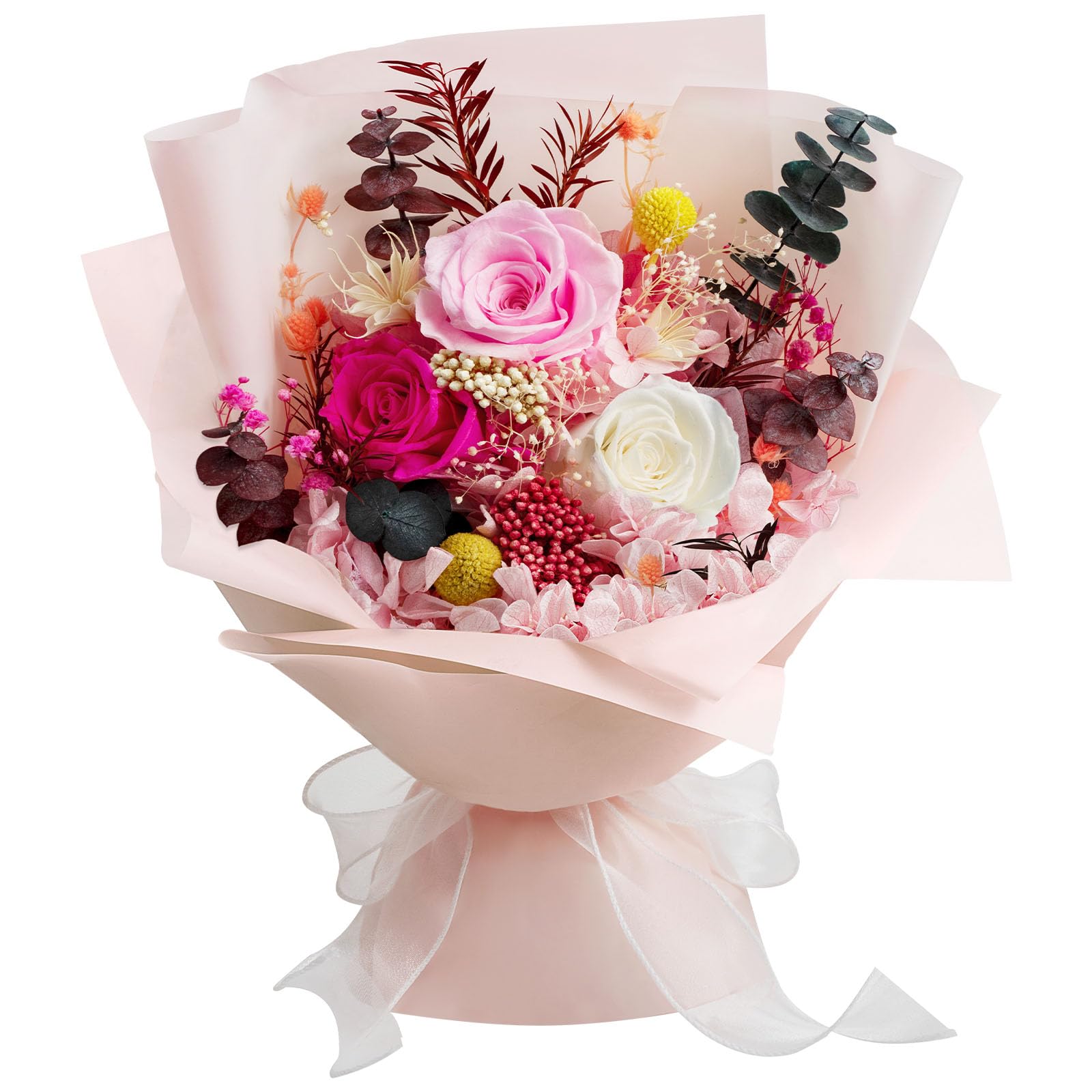 Konservierte Blumen Bouquet, Konservierte Rose Blumen für die Lieferung Prime, natürliche echte Rose dauert 1-3 Jahre, Valentinstag Muttertag Jubiläum Geburtstagsbox für Frau Mutter ihr