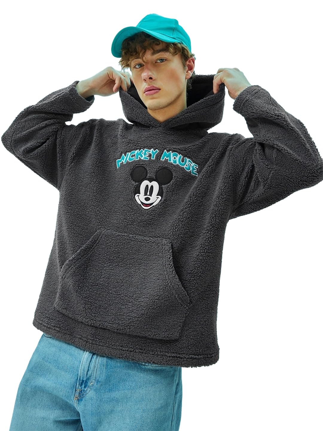 Bewakoof Men's Fluff Oversized Fit Hoodies | Hoodie for Men Winter Wear-picture-11