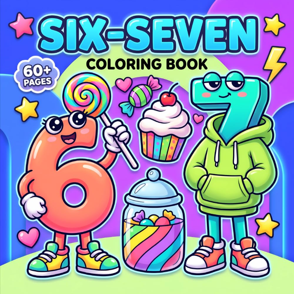 Six Seven Coloring Book: 67 IYKYK Inspired Designs With Playful Number Themes And Trendy Art For Relaxation And Fun