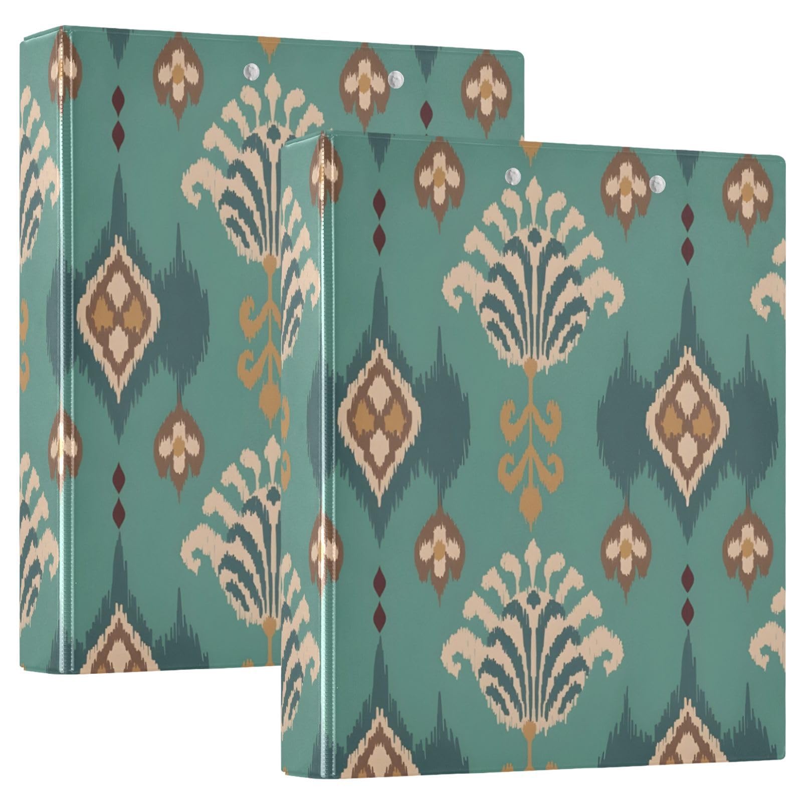 Ethnic Blue Green Recipe Binder 3 Ring, 1 Pack Recipe Organizer Binder, Large 3 Ring Binder Heavy Duty โ image 1