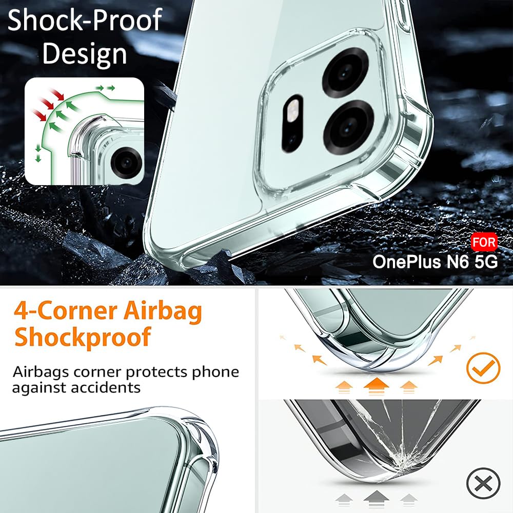 TheGiftKart Crystal Clear Back Cover Case for OnePlus N6 5G | 360 Degree Protection | Shock Proof Design | Transparent Back Cover Case for OnePlus N6 5G (PC & TPU, Transparent Bumper) — Amazon image 4