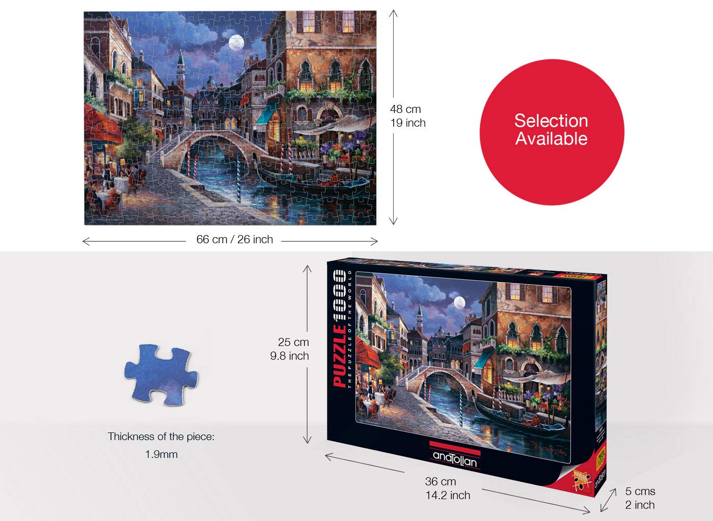 Anatolian Streets Of Venice II Jigsaw Puzzle - 1000 Pieces, 18.1x26 Inches Finished Size