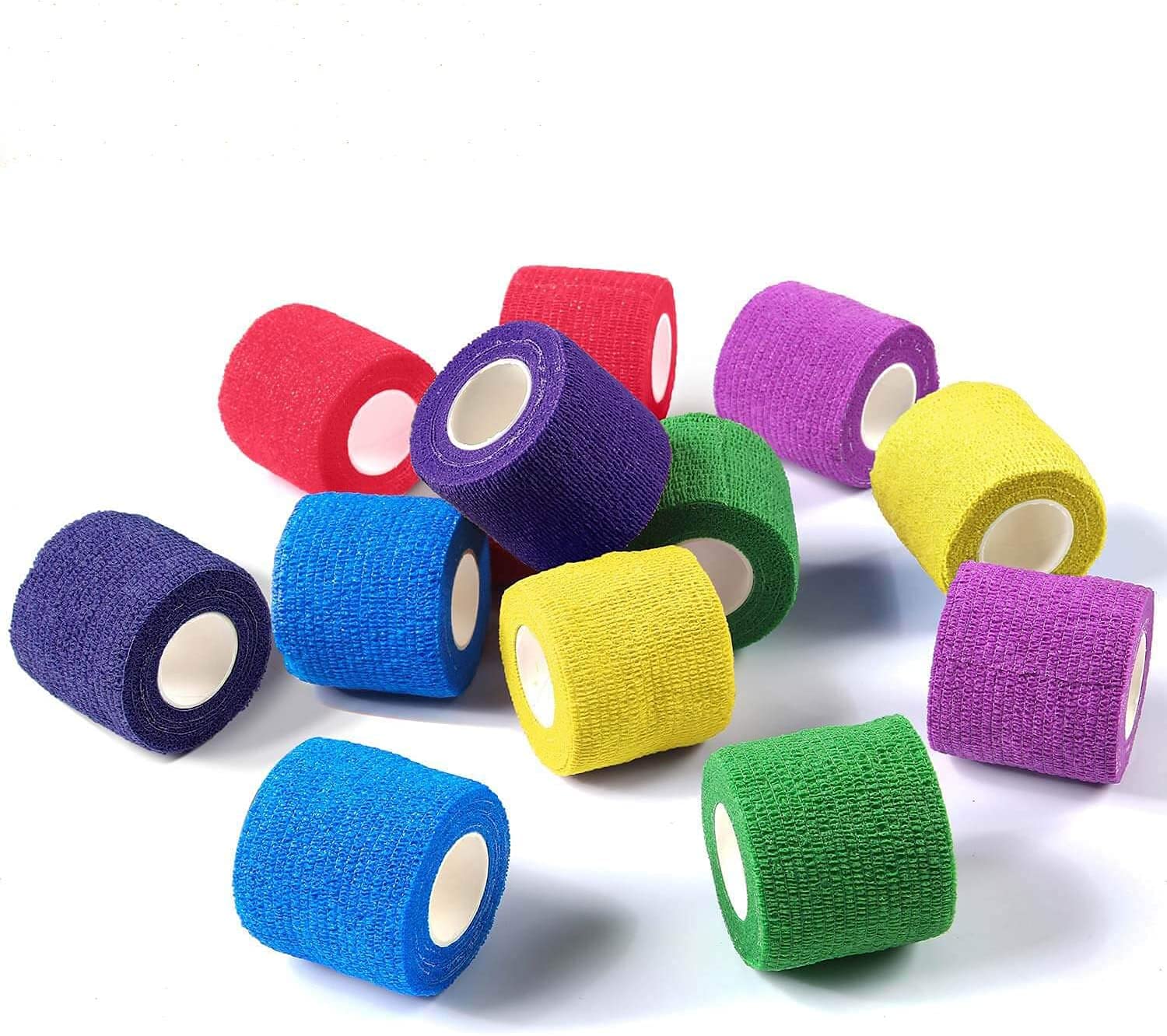 BRISKARO Vet Wrap, Vet Tape Bulk Self-Adherent Gauze Rolls Non-Woven Cohesive Bandage First Aid for Dogs Cats Horses Birds Animals Strong Sports Tape for Wrist Healing Ankle Sprain & Swelling 12 Rolls