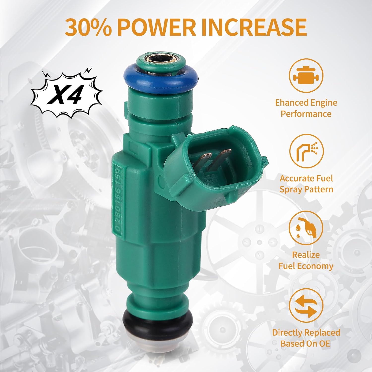 4PCS Fuel Injectors 12 Holes Compatible with Nissan Sentra L4 1.8L 2003 2004 2005 2006 Replace# 0280156159 166004Z800 FJ678