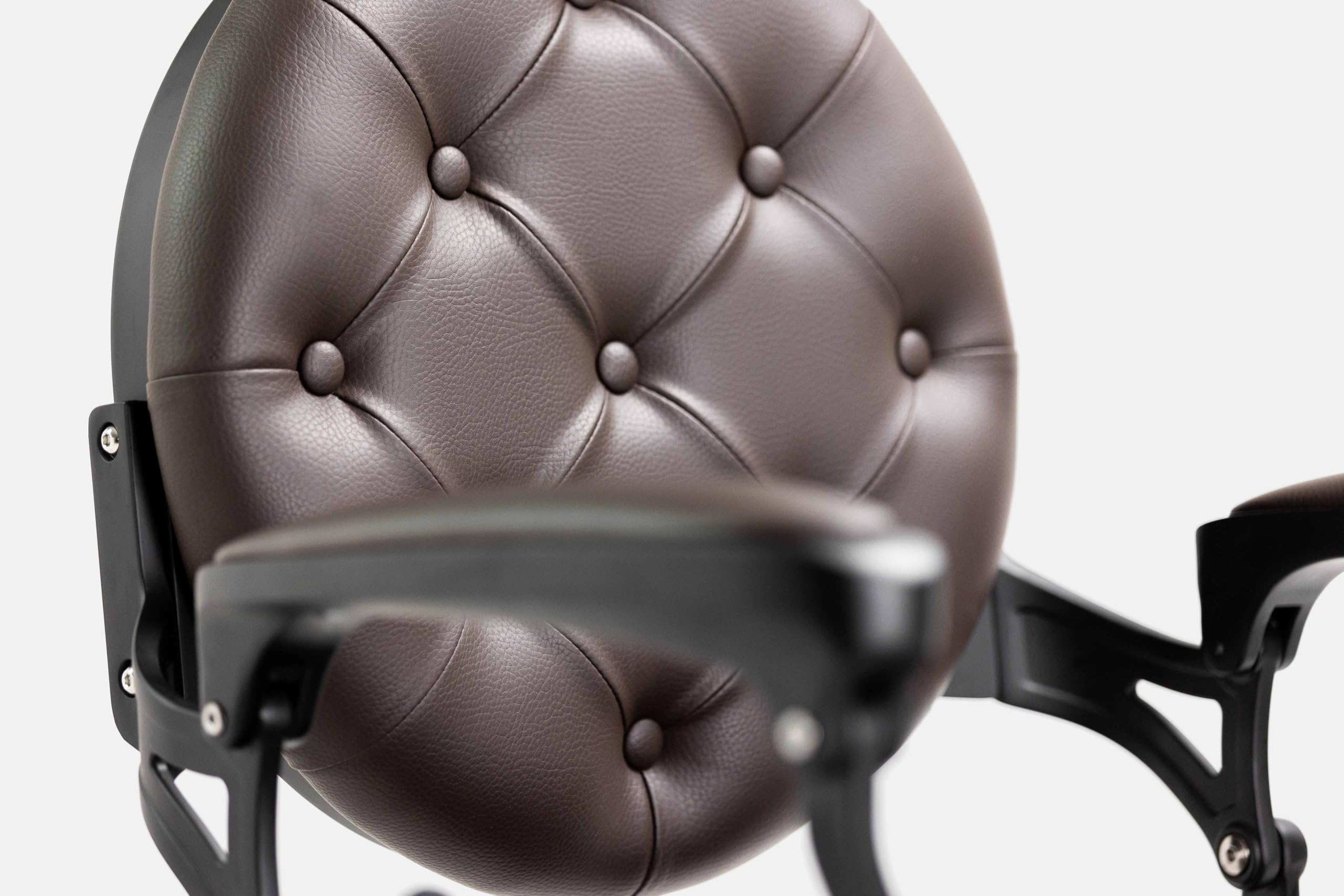 LBH Sillón Clásico de Barbero hidráulico Estilo Vintage con reposapies Integrado Modelo Mack Black Marrón