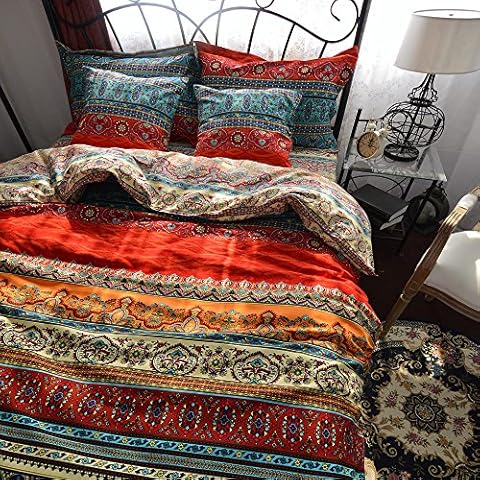 Qucover Bohemian Double Cotton Duvet Cover Set Cover
