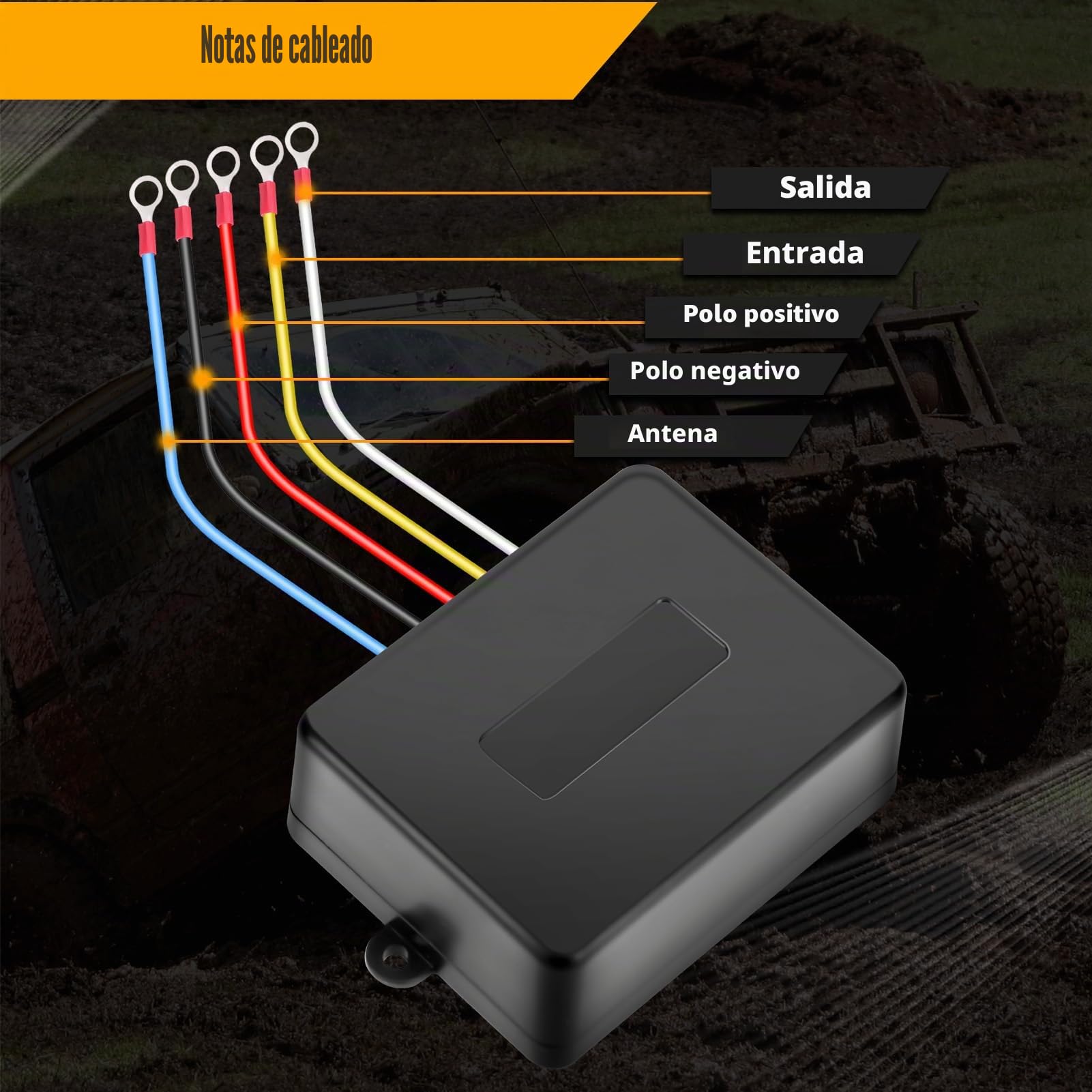 Winch Remote Control Kit, Universal Inalámbrico Cabrestante Mando a distancia Set con 2 mandos a distancia y 1 receptor, alta sensibilidad con alcance de 25 m, para 12 V/24 V, Negro