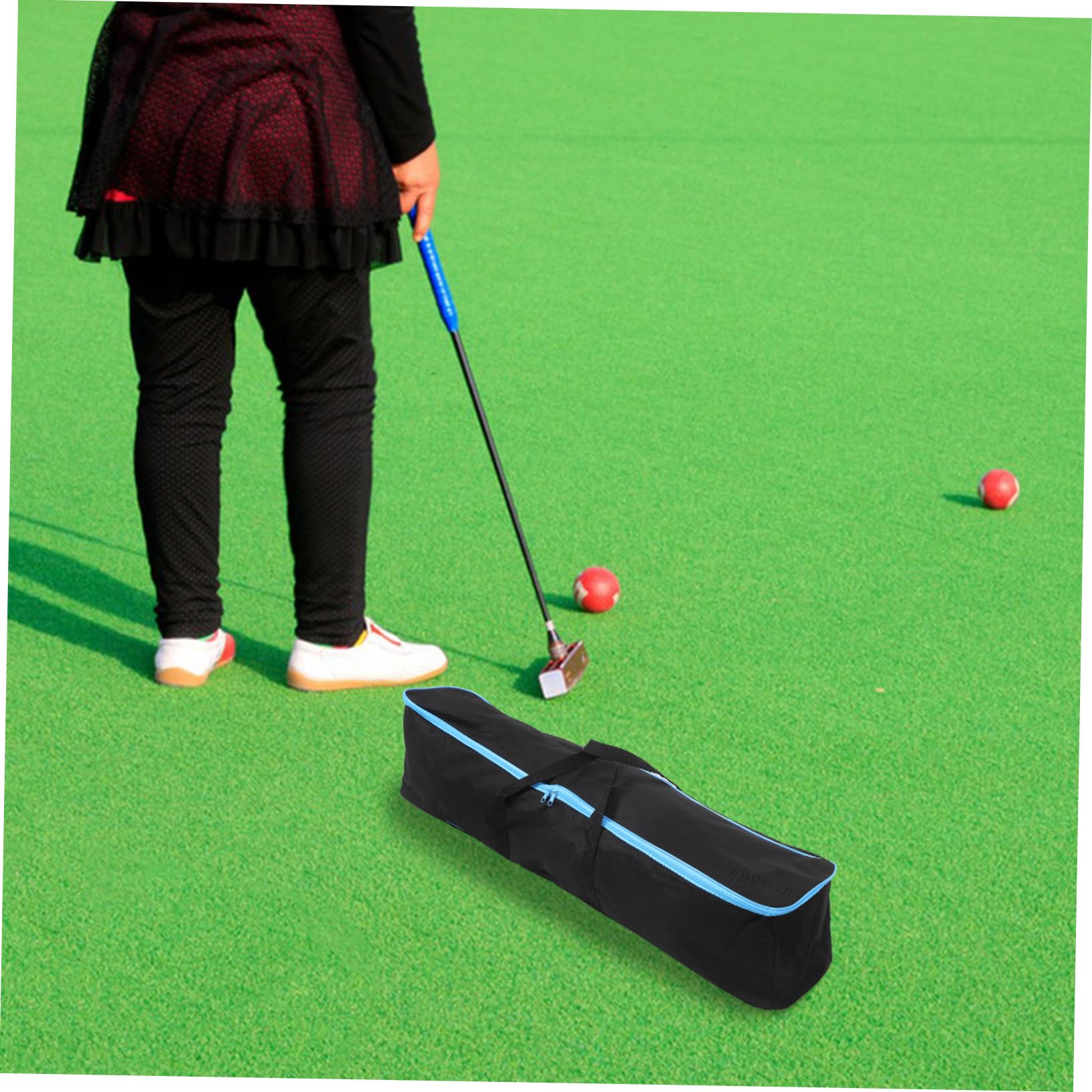 BRIGHTFUFU Croquet Mallet Organizer Stick Bag Reusable Mallet Holder Durable Oxford Fabric