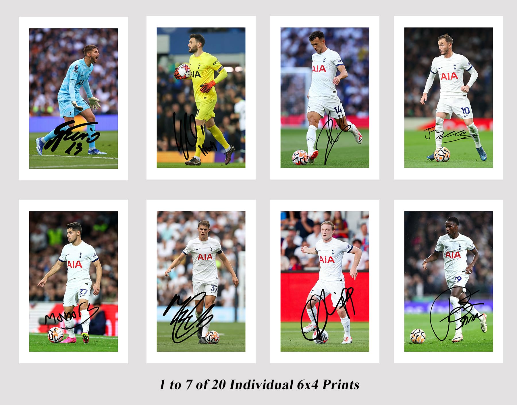 Set of 20 Tottenham Hotspur 2023/24 Players Signed 6X4 Inch Photo Prints With Pre Printed Signatures Autograph Kids/Men/Women Gift - Image 3