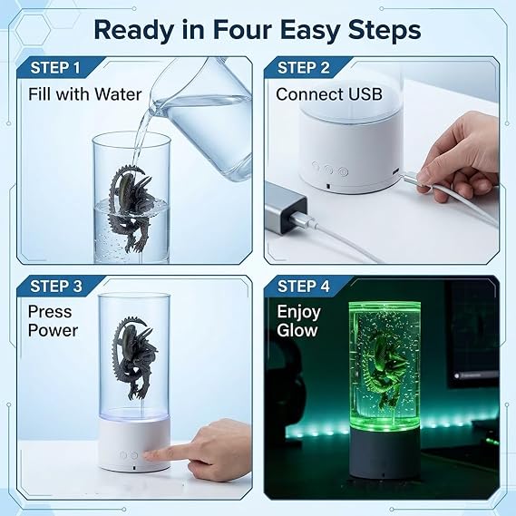9.1 inch alien xenomorph lamp with rotating base