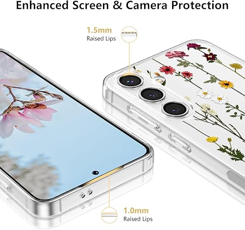 Vista 34 de ZTOFERA Funda protectora delgada para Samsung Galaxy S21 FE 5G, bonito diseño de flores para niñas y mujeres, funda protectora delgada para Galaxy