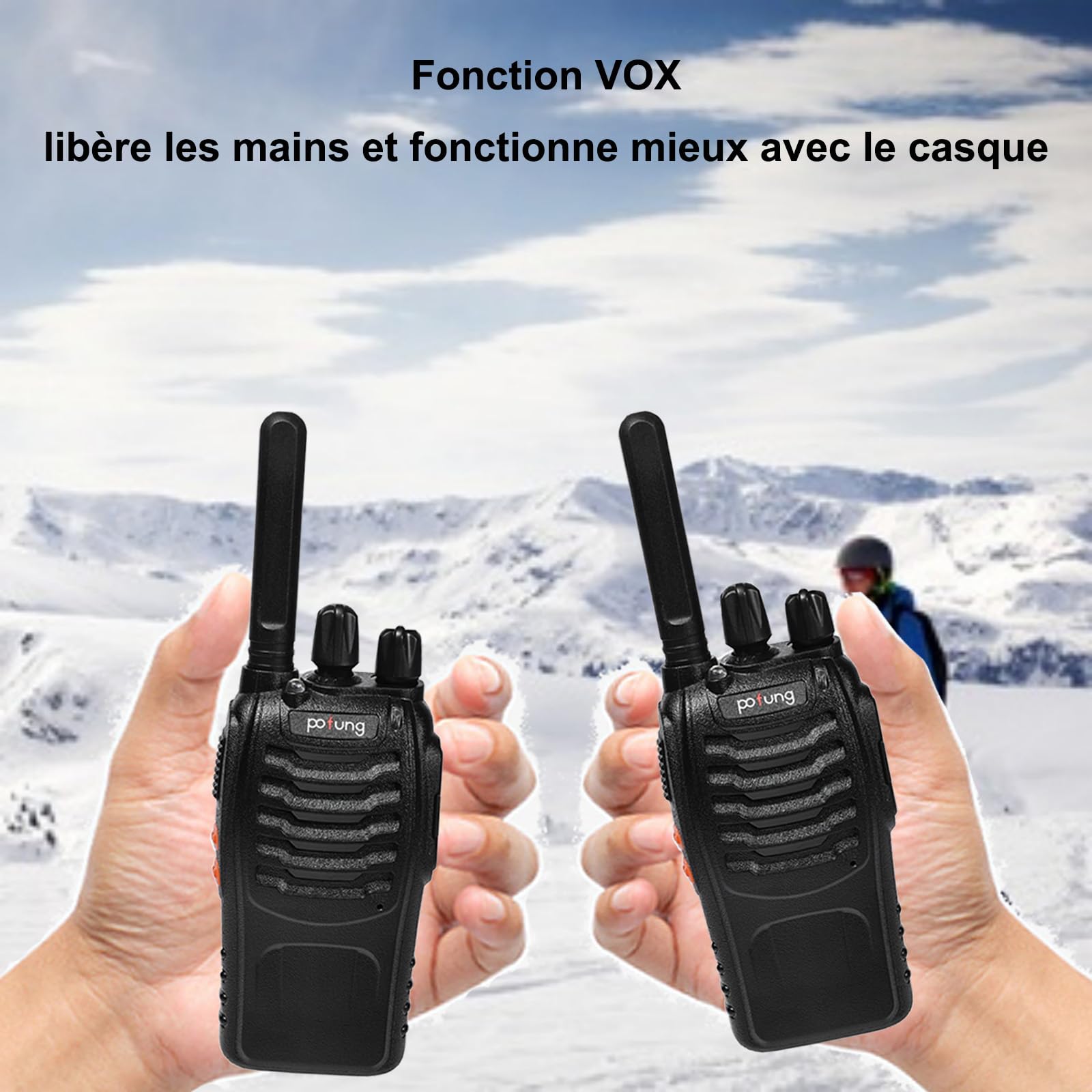 PT88E Talkie Walkie Professionnel, Chargeur à 6 Voies, PMR446 VOX Longue Portée Talkie Walkie pour Restaurant Hôtel Hospitalité École (6 pièces, Oreillette)