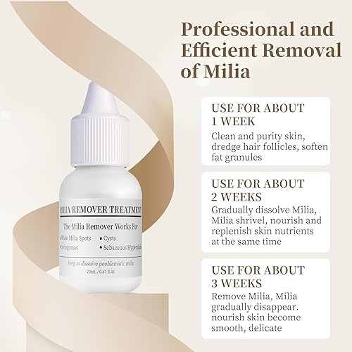 Miniatura 4 de MSNOR Milia Remover, Milia Spot Treatment Ayuda a Disolver y Reducir Milia, Whitehead, Quistes y Suero Facial de Hiperplasia Sebácea