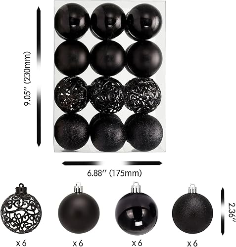 Miniatura 2 de AMS Esferas de Navidad de Halloween de 2.36 pulgadas2.362 in, colgantes de árbol tallado, adornos inastillables, decoraciones de temporada para