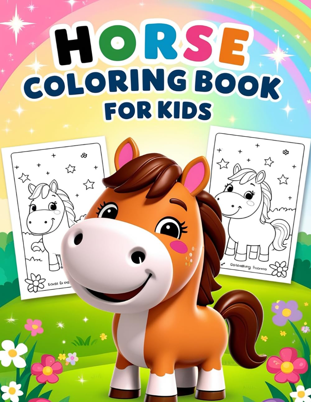 Horse Coloring Book for Kids : Fun and Cute Horse Designs for Children