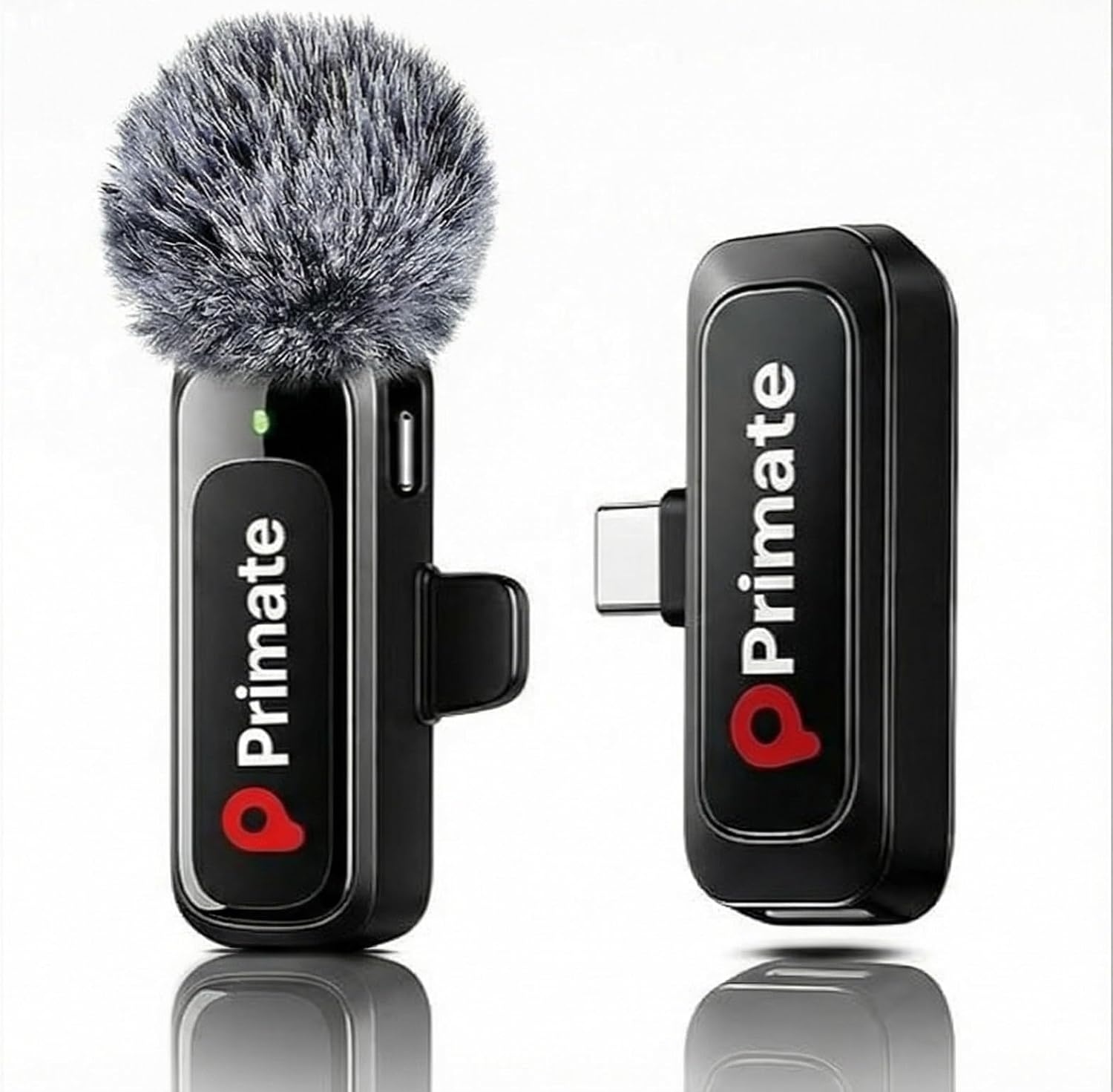 Primate Wireless Lavalier Microphone for YouTube Vlogging, 20M Stable Range, Plug & Play Omnidirectional Clip-On Mic with ...