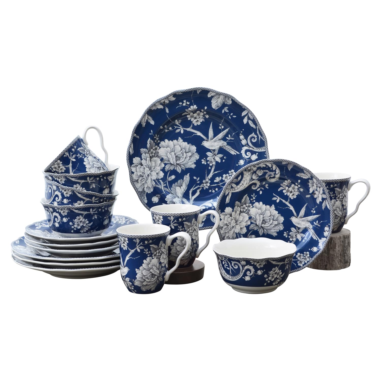 ○Blue dish○３１×２３○ALUMINIA・ Cop◇希少◇ Amazon.com | 222 Fifth Adelaide 16-Piece Dark Blue Porcelain