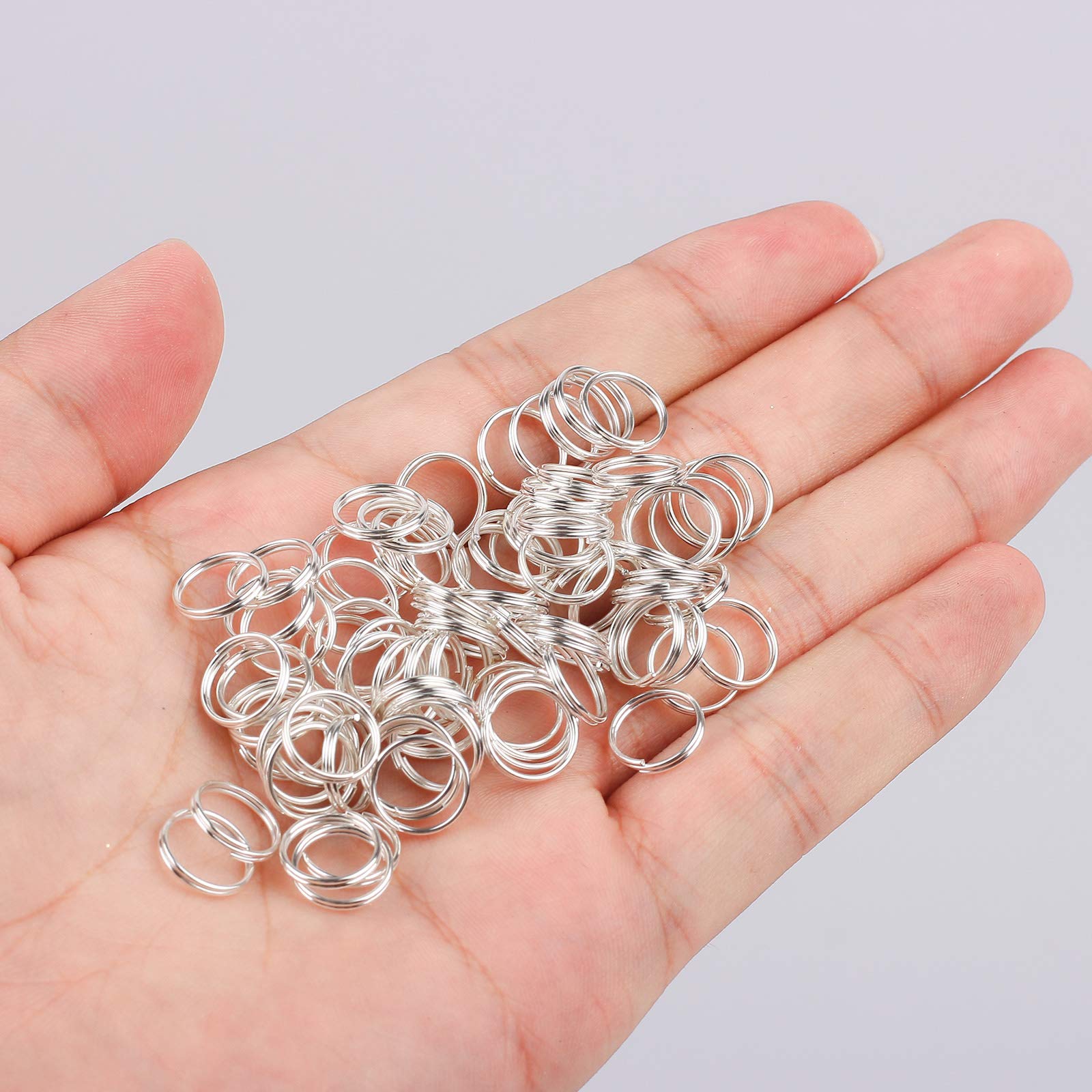 100 Anneaux Fendus Acier Inoxydable 10mm - Pour Bijoux DIY, Colliers, Bracelets, Porte-clés (diam. Int. 8,5mm)