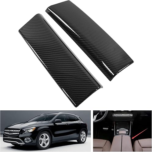 Miniatura 5 de Tbest Funda protectora para caja de consola, 2 piezas de repuesto de fibra de carbono para Benz Clase B GLA GLB 2020-2022