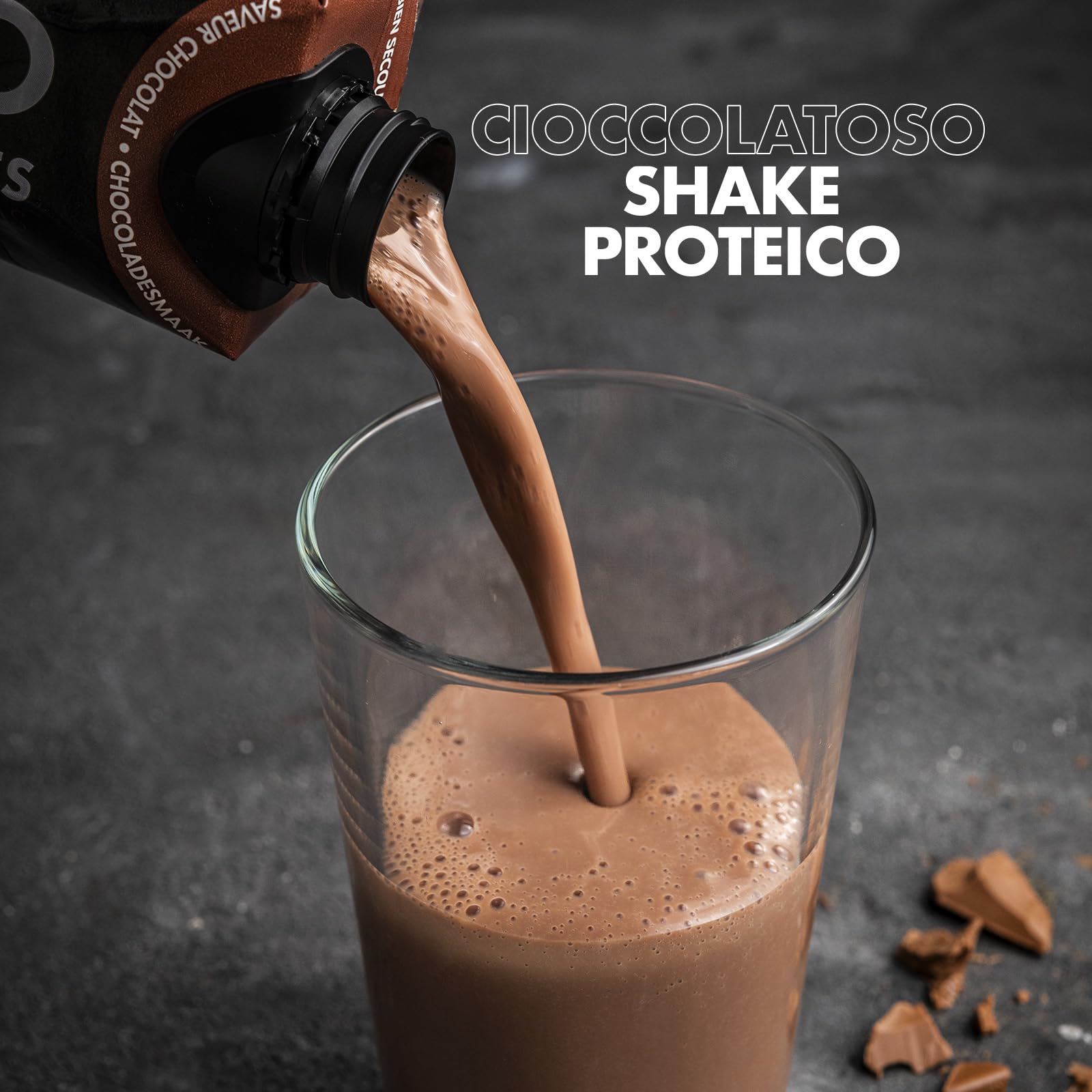 HiPRO Drink 25g di PROTEINE, Bevanda Proteica al gusto Cioccolato,Senza Lattosio, Senza Grassi e Zuccheri Aggiunti (8 confezioni x 330ml)