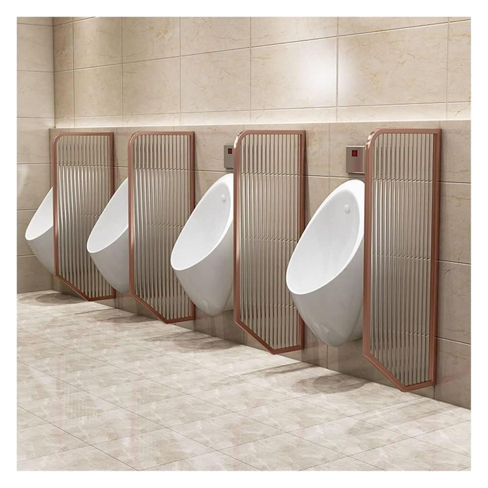 Generico Parete divisoria per orinatoio a Montaggio a Parete, divisorio in Vetro temperato con Telaio in Acciaio Inox, Pannello divisorio Resistente per Il Bagno per Una Maggiore Privacy.