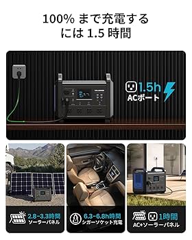 Amazon.co.jp: YOLANESS ポータブル電源 1600 ポータブル
