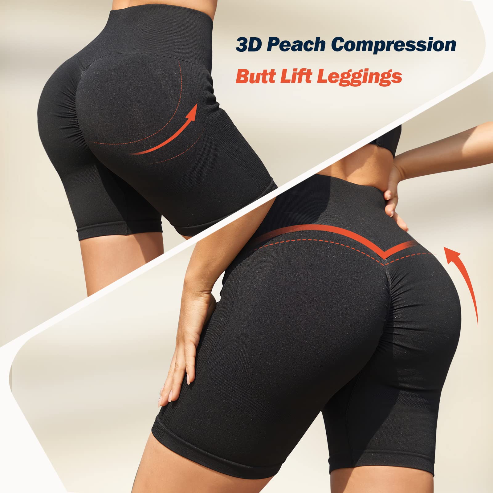 Mallas Cortas Push Up Scrunch Butt Mujer Cintura Alta Pantalones Deportivos Fitness Yoga