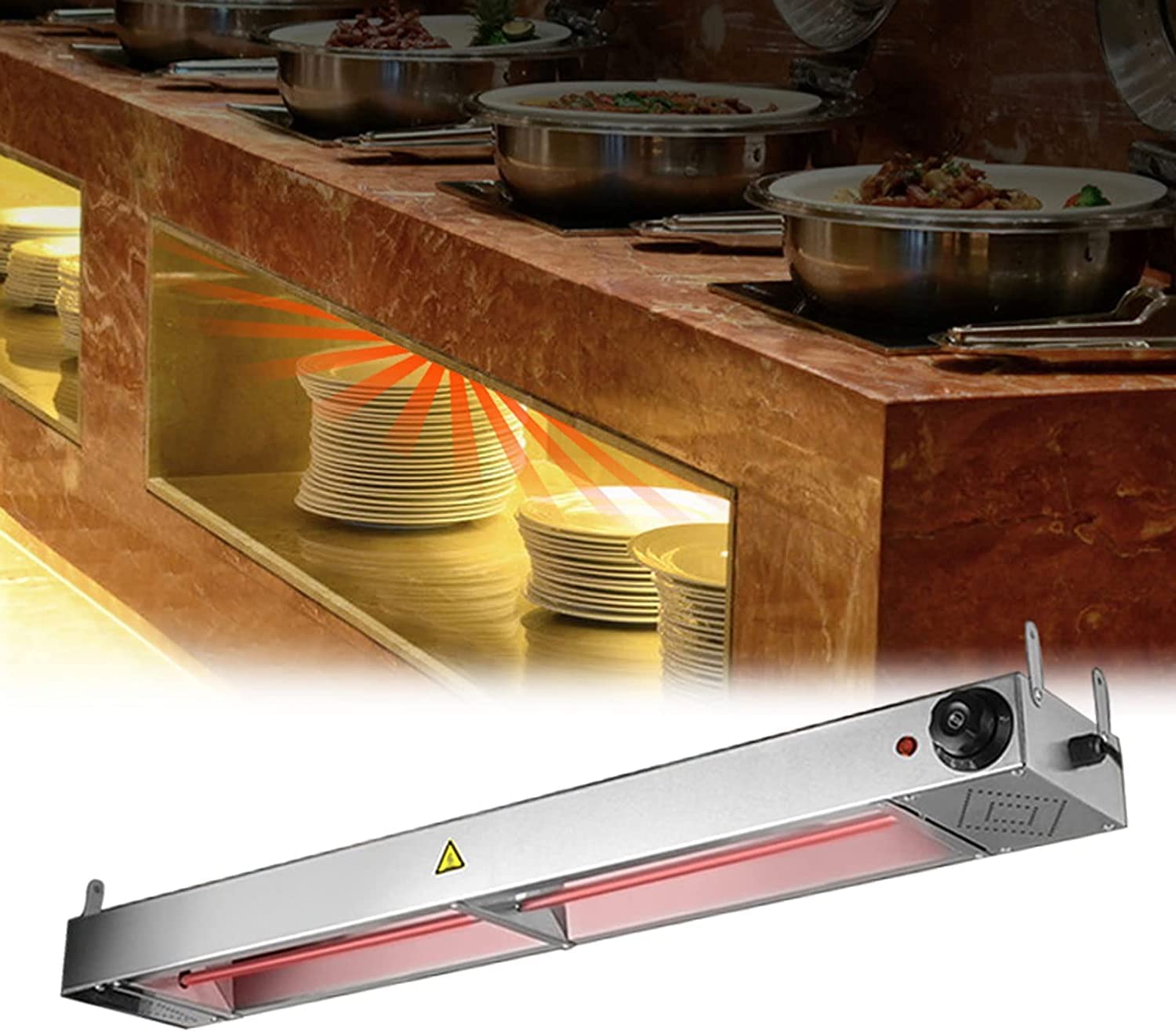 Lampada Scaldavivande Professionale, Lampada Riscaldante a Sospensione per Alimenti Commerciale Scaldavivande per Bancone Espositore da Cucina per Ristorante a Buffet E Tavolo Portapiatti