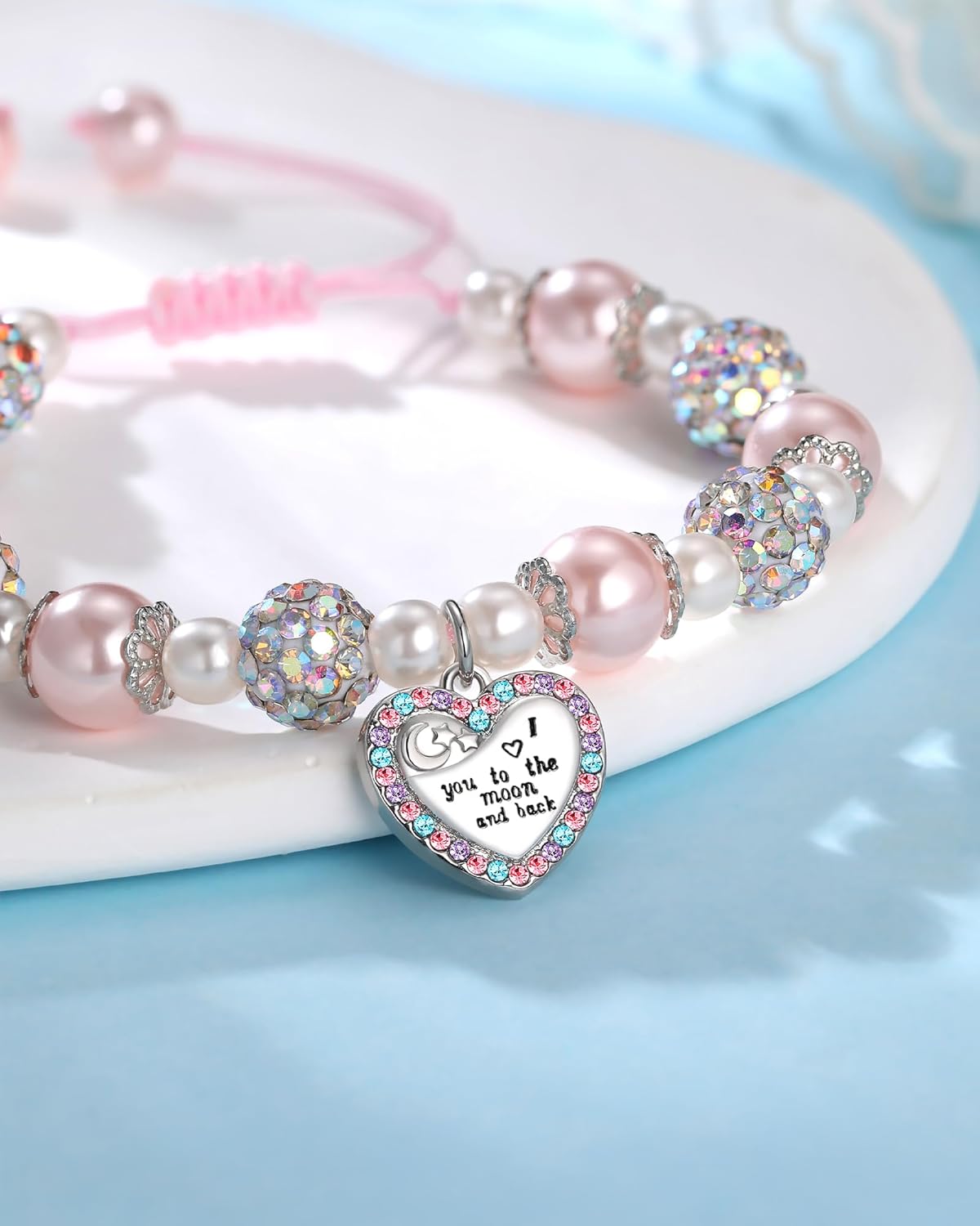 I Love You to The Moon and Back - Heart Bracelet for Granddaughter/Daughter Valentines Day Birthday Christmas Gifts - Image 3