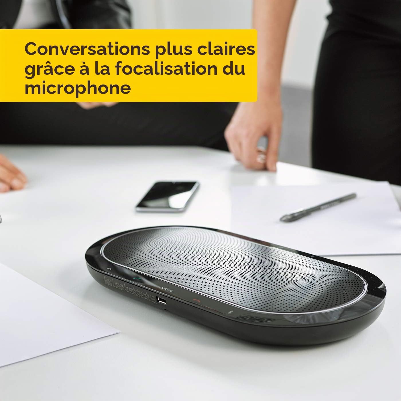 Jabra Speak 810 Enceinte pour Conférence Microsoft pour Grandes Réunions avec Adaptateur Bluetooth et Câble USB-A Intégré – Compatible avec Ordinateurs Portables, Smartphones et Tablettes
