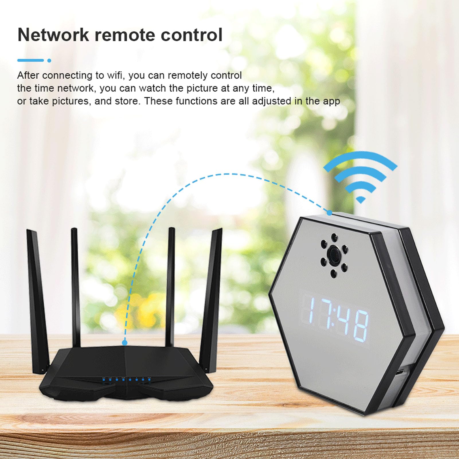 Caméra De Surveillance Intelligente, Caméra D'horloge WiFi HD 1080P sans Fil avec Vision Nocturne Et Détection De Mouvement Caméra Nounou sans Fil(黑色)