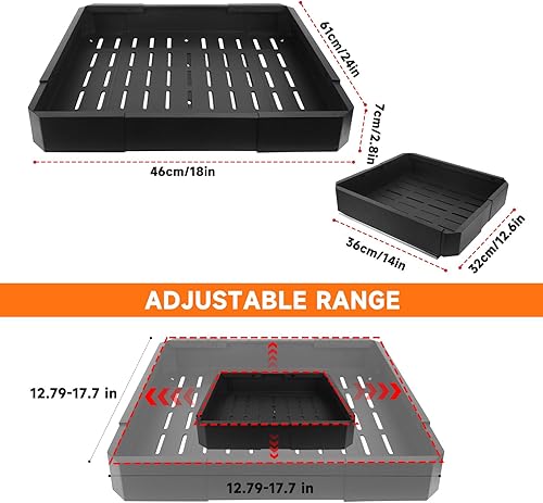 Miniatura 5 de Organizador de gabinete extraíble, ancho ajustable (14-21 pulgadas) y profundidad (17-24 pulgadas), ampliable, sin taladro, cajones deslizantes para