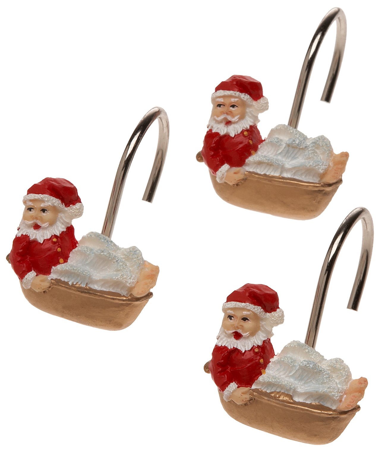 Carnation Home Fashions Holiday Bath Ceramic Resin Shower Curtain Hooks