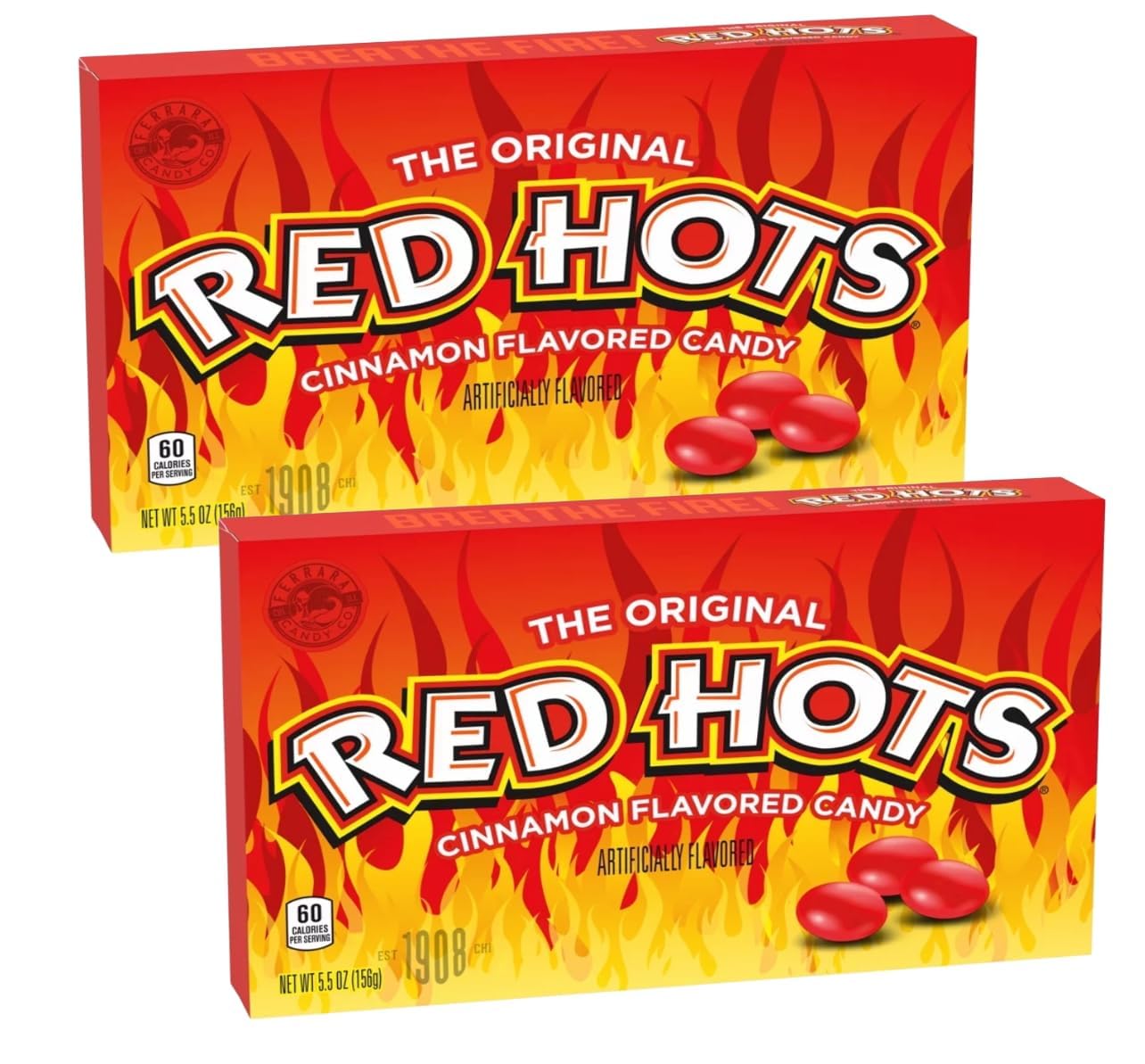 Cinnamon Imperials (4 -Pack) Flavored Hard Candy, 5.5 Ounce Theater Candy Boxes