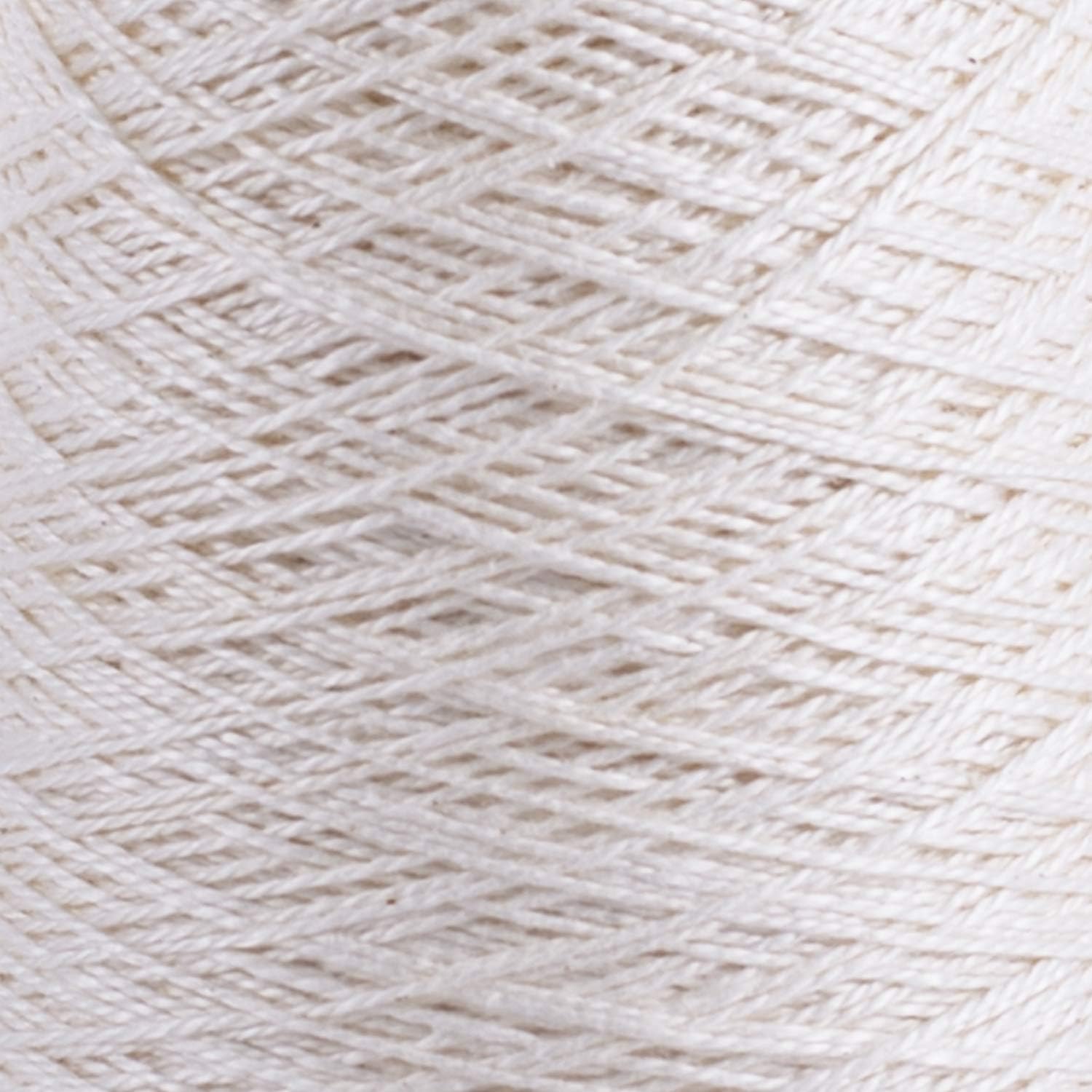 Silk City Fibers, 3/2 Perle Mercerized Cotton Yarn for Machine Knitting, Weaving and Crochet, Ivory, 1 Cone, Designer Yarn for Premium Garments, Delicate Shawls and Fine Weight Projects