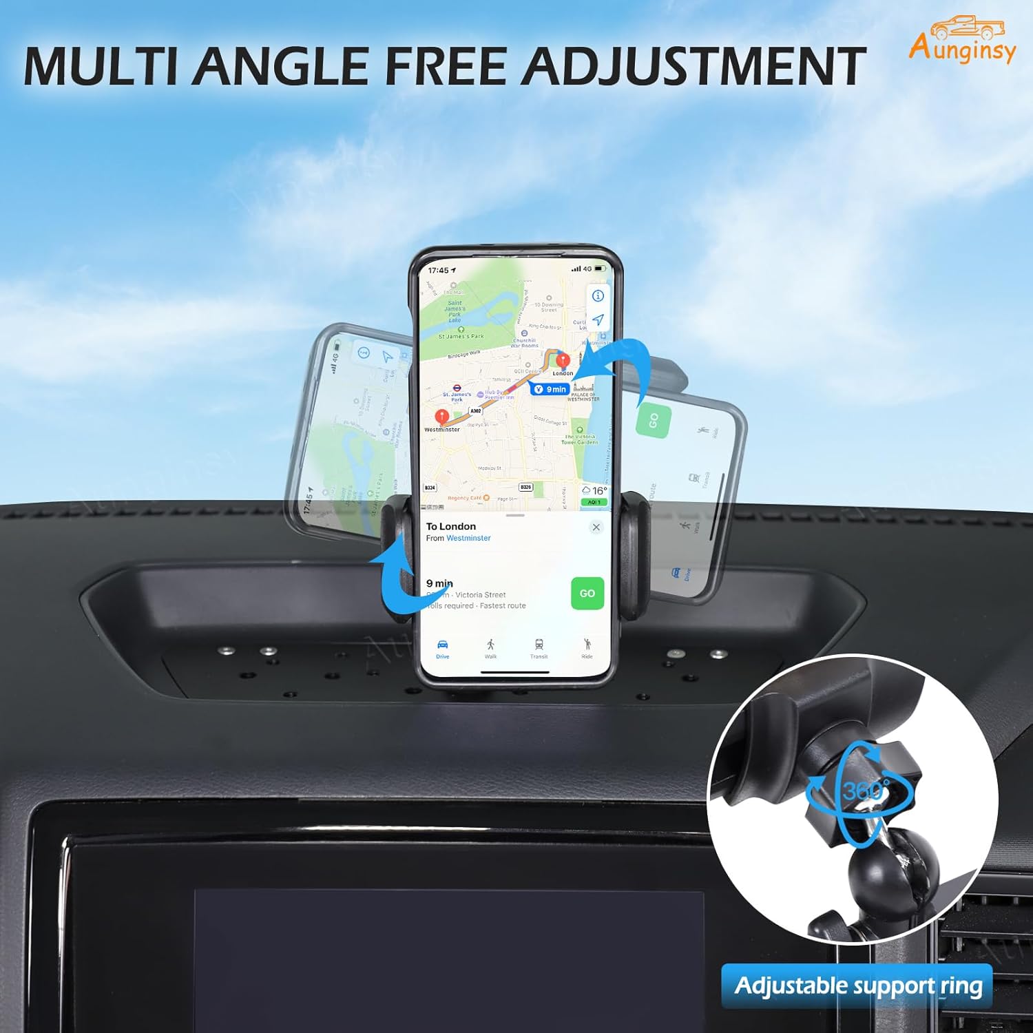 Aunginsy Center Console Dash Phone Holder Compatible with Nissan Frontier 2022 2023 2024 Car Dashboard Mobile Phone Bracket Instrument Table Organizer Storage Tray Groove Cell Phone Mount Accessories