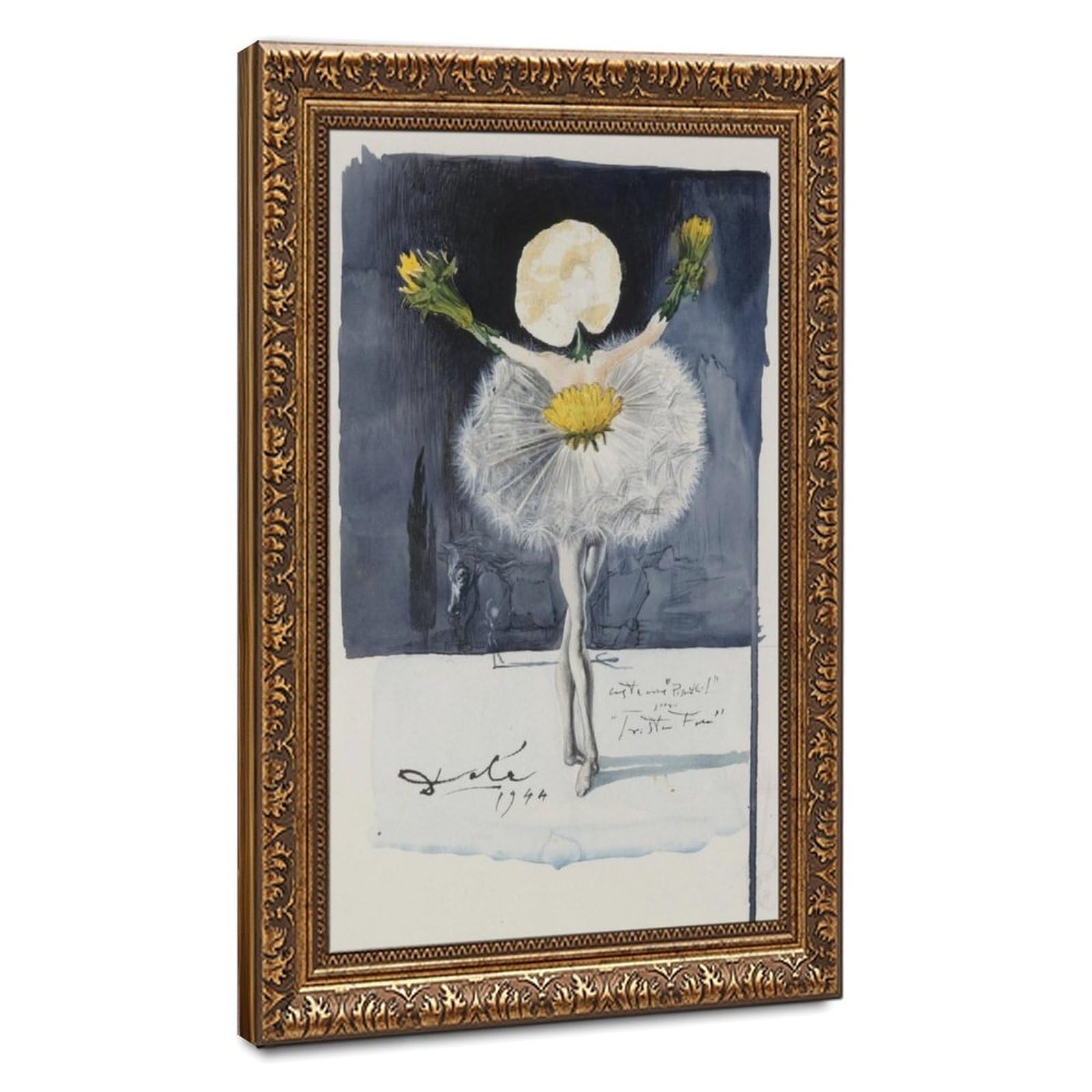 WCYB Salvador Dali Dance of The Dandelion - Vintage Surrealist Giclée Prints Posters Canvas Deco Paintings Wall Art For Office Living Room Hangable Frame 1