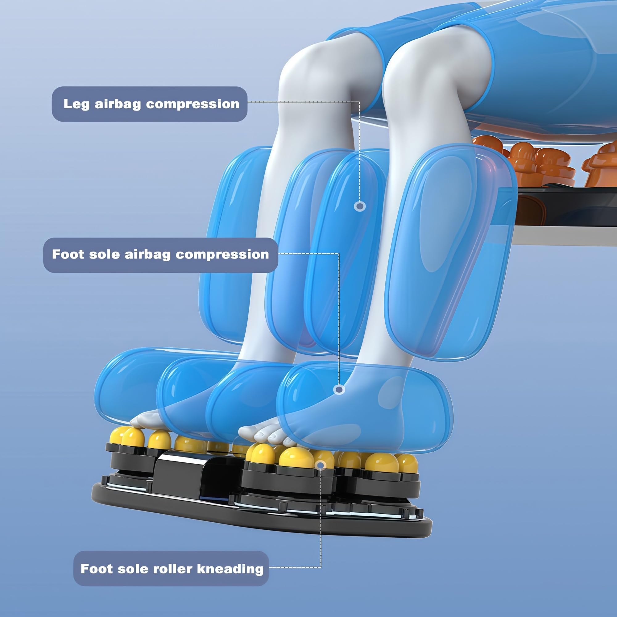 Poltrona Massaggiante Shiatsu 4D Con SL-Track E Funzione Di Scansione Del Corpo, Dotata Di Airbag Riscaldati E 12 Modalità Di Massaggio(Noir)