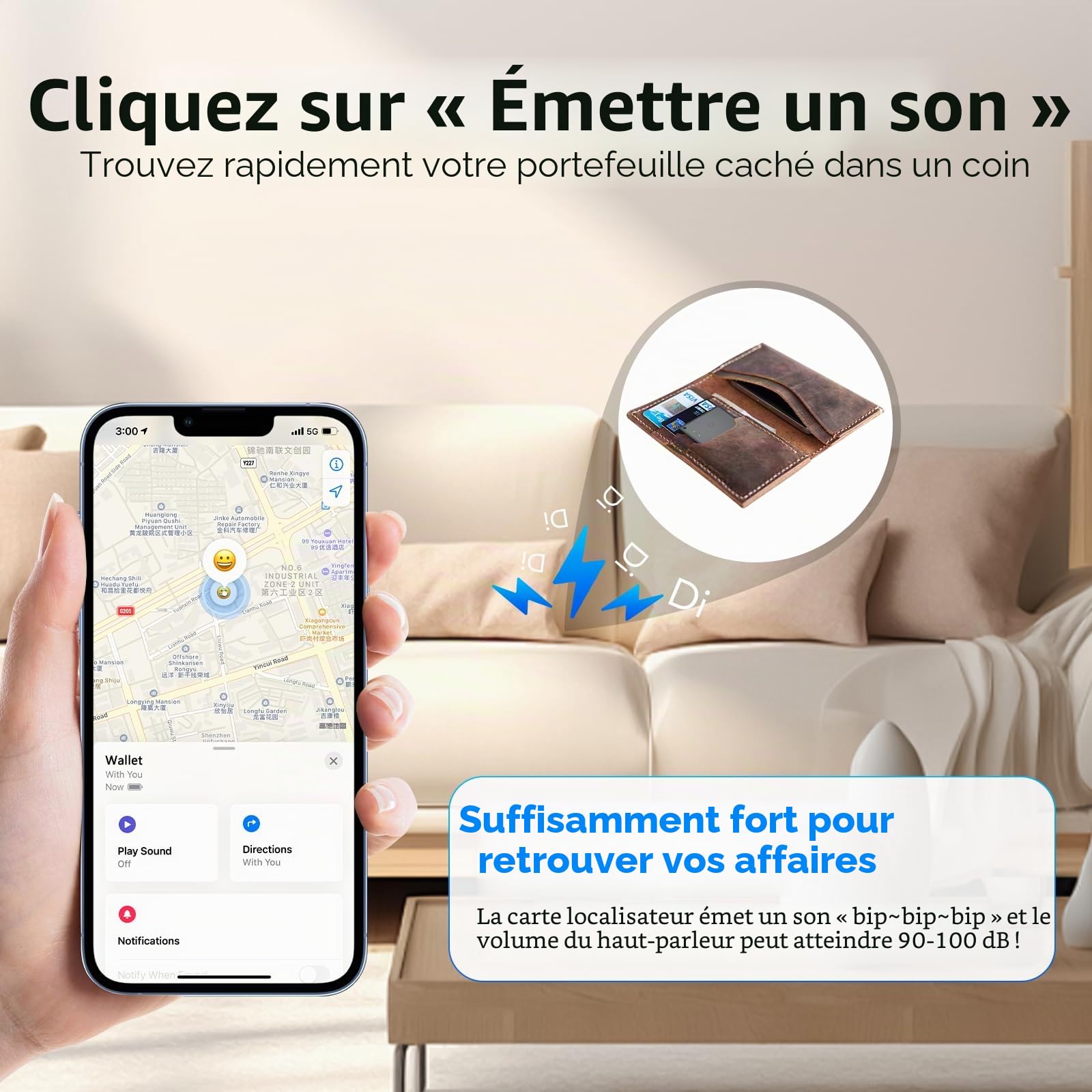 Air Traceur Tag Wallet Traceur Carte Lot de 2, 1.6mm Tracker Card Compatible avec Apple Localiser (iOS Uniquement), Rechargeable Localisateur d'articles pour Portefeuille/Bagages/Valise/Sac/Clés, Noir