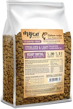 MyCat Original Az Tahıllı Somon Balıklı Diyet & Kısır Kedi Maması 1kg
