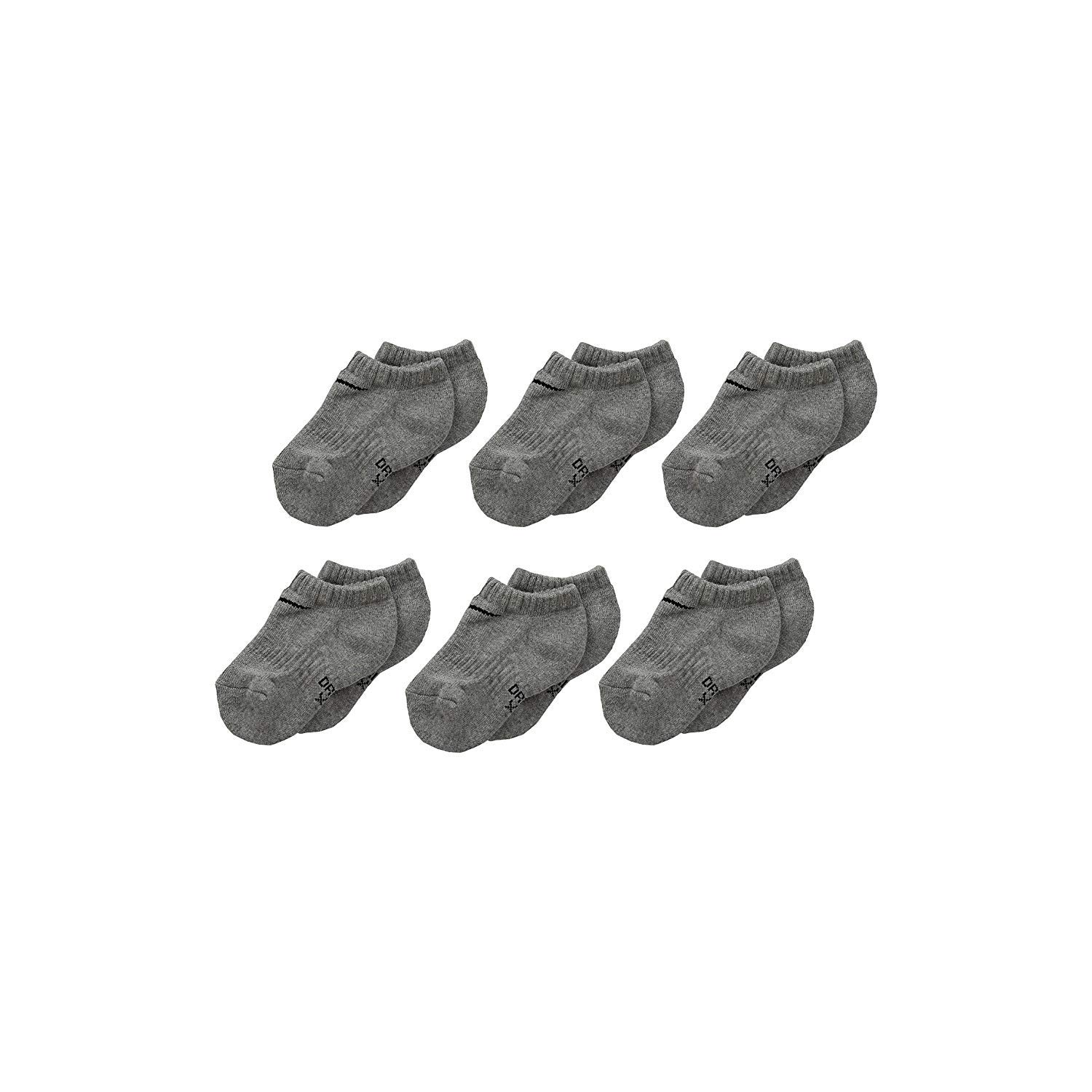 NIKE Boys Kids Un0017 No Show 6 Pairs Eu 27-35 SOCKS, Dark Grey Heather, 5 Years EU