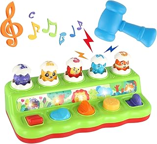 Evoloo Pop up Toys,Montessori Toys for 1 2 3 Year Old,Early Development & Activity Toys,Baby Educational Toys,Interactive Animal Learning Toys for Toddlers Girl & Boy