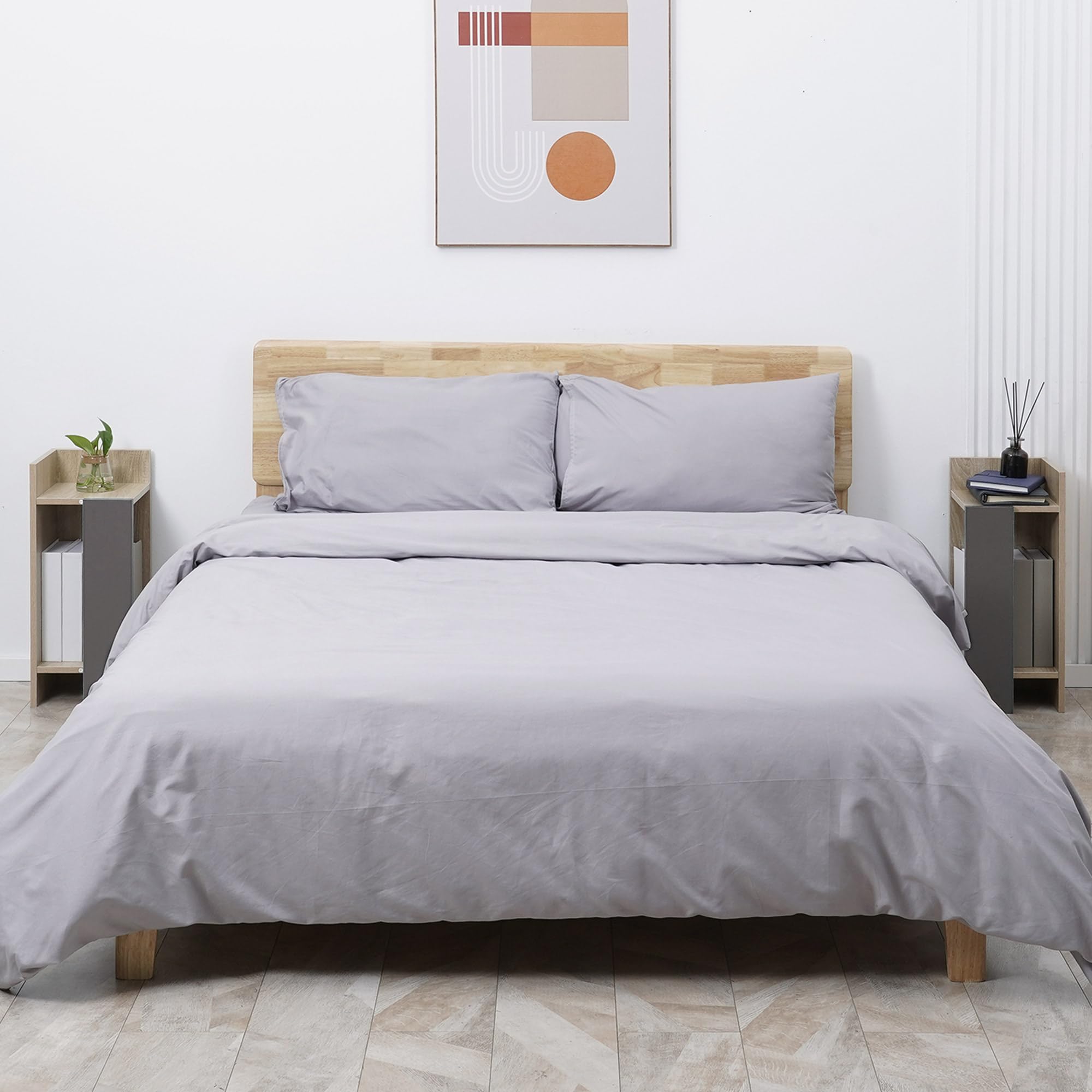 HOMCOM Comodino Moderno con Ripiano Aperto 27x25x60 cm Grigio