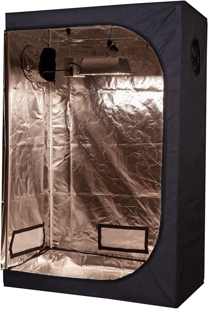 Hydro Plus 48"x24"x72" Grow Tent Reflective Mylar Hydroponics Indoor Plant Growing Dark Room w/Plastic Corner (48"x24"x72" -1)