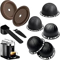 Vista 1 de 5 cápsulas de café reutilizables Vertuo, cápsulas de café recargables, compatibles con máquina de café Nespresso Vertuo, con 2 cápsulas de café