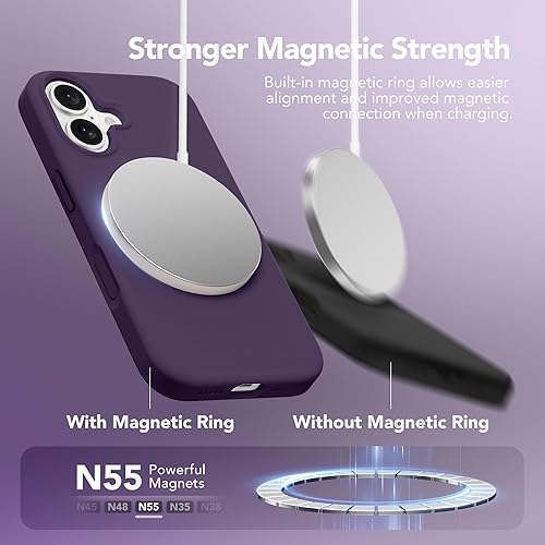 Miniatura 189 de GONEZ Funda para iPhone 14 Pro, compatible con Magsafe, con protector de pantalla + protector de lente de cámara, forro de microfibra suave