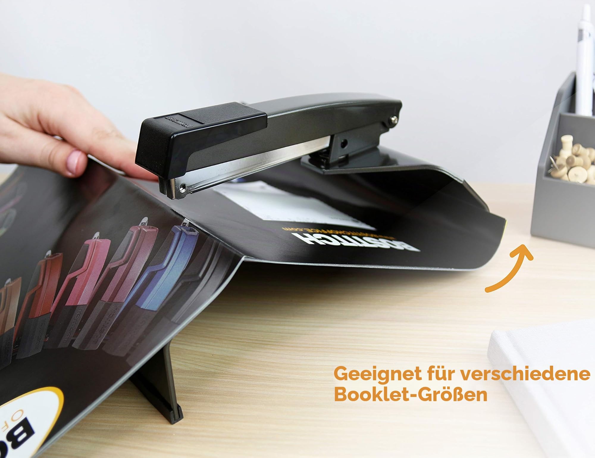 Bostitch Office No-Jam Hefter Heftgerät 20 Blatt einfache Buchbindung schwarz (B440SB), Saddle Stapler