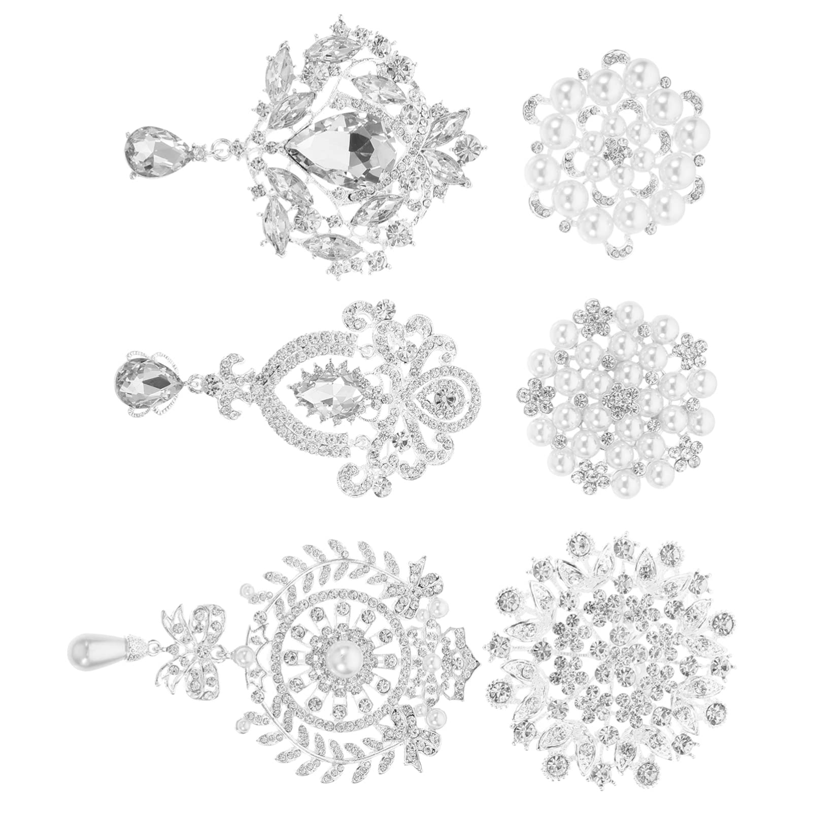 LIFKOME 6 Piezas Broche De y Diamantes Broches De De Diamantes De Imitación Suéter Solapa De Dama De Honor Broche De Dama De Honor Señora Partes Insignia Moda Hombre Aleación