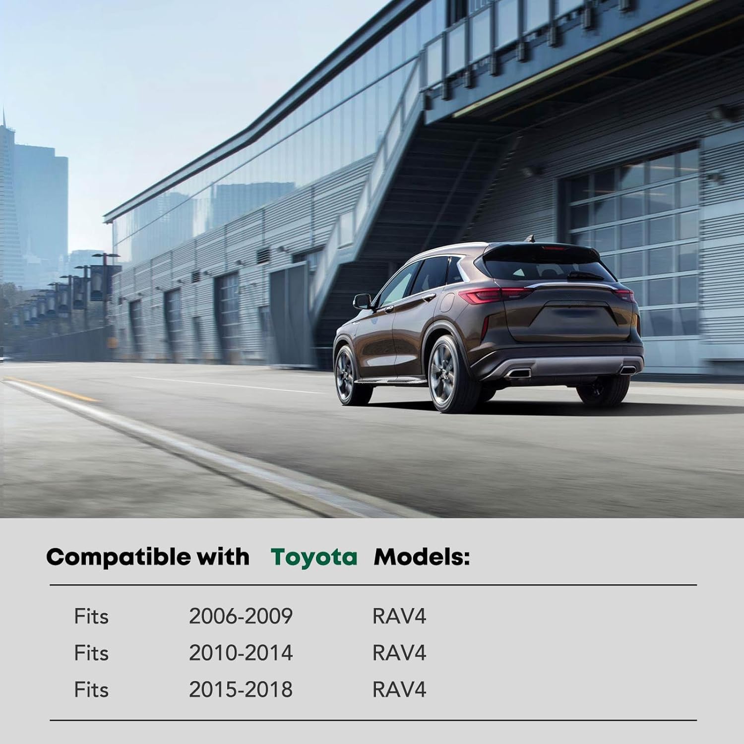 YHTAUTO 5.5" Running Boards Side Steps Fit Toyota RAV4 2006-2018(Exc. 2018 RAV4 Adventure Submodel), SUV, Aluminum Black Powder, w/Tall Rubber Strip, Cab Side Step Rails Off-Road Exterior Accessories