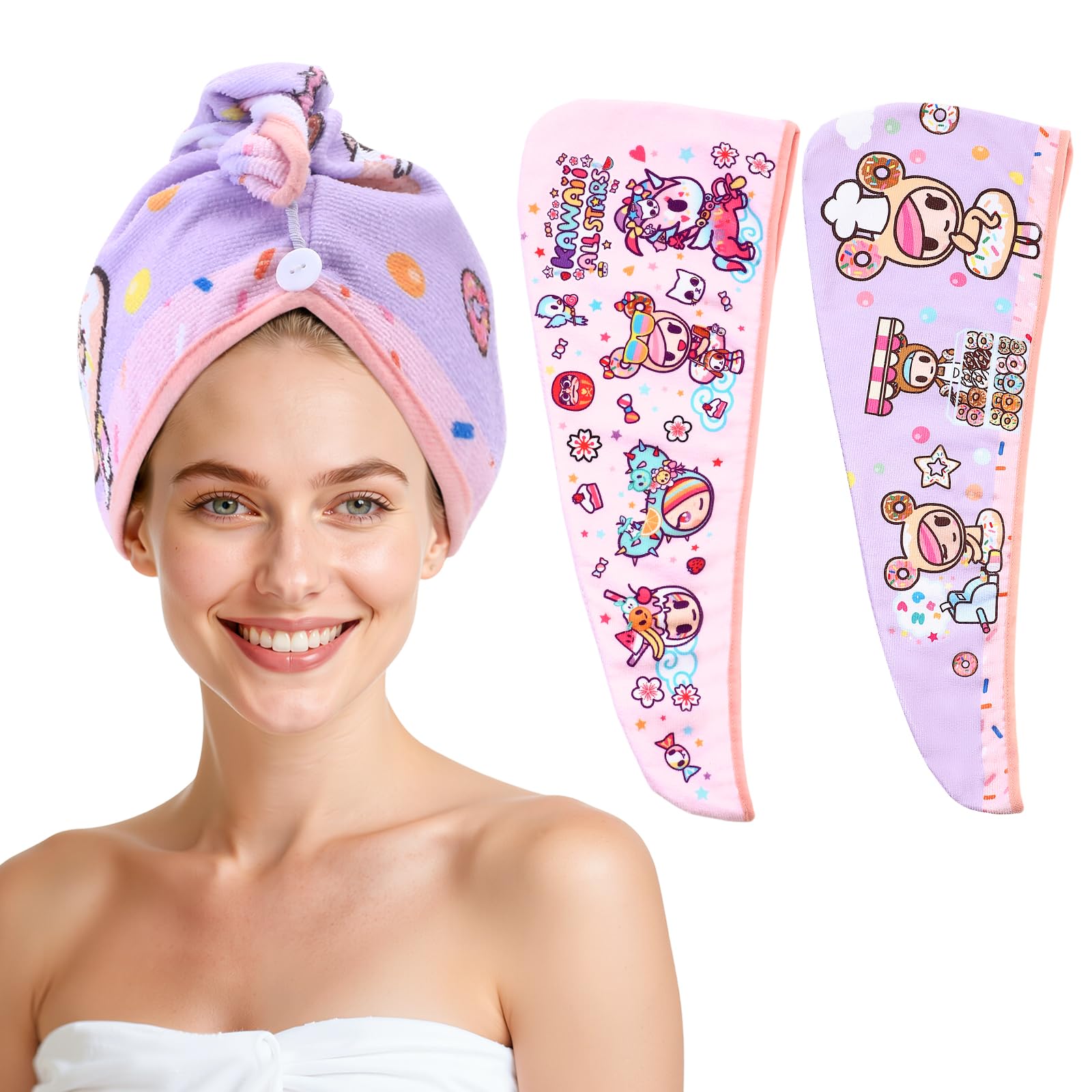 Amazon.com : tokidoki 2 Pack Unicorno Microfiber Hair Towel, 23.6